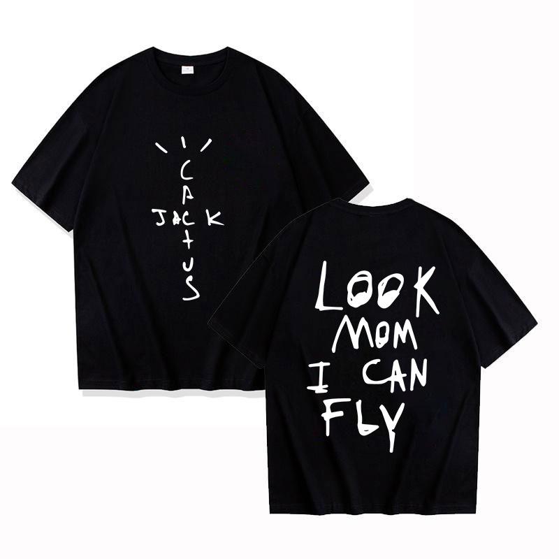 Neuer heißer Look Mama ich kann fliegen bedruckte T-Shirts Damen Unisex Lässig Locker Rundhals Kreativ Personalisiert Y2k T-Shirts XL black