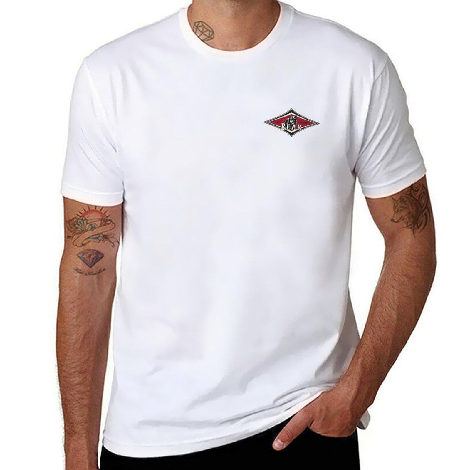 Baesic Bear Surfboards T-Shirt Shirts Grafik-T-Shirts Jungen Tierdruck Sportfans Schlichte schwarze T-Shirts für Männer 2XL white