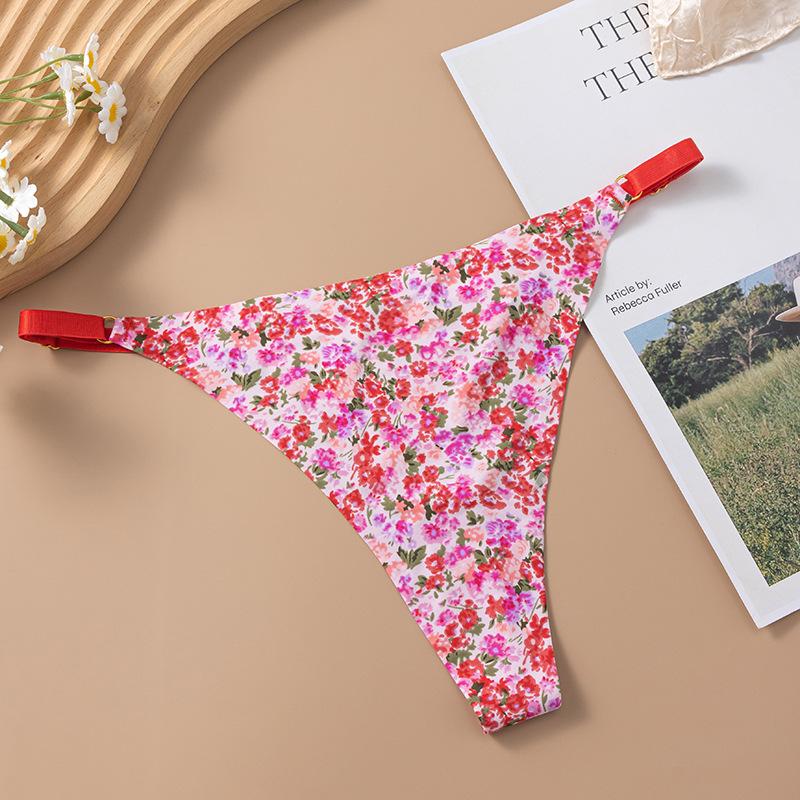 CINOON Damen Bedruckter String Unterhose Weiche Slips Sexy Panty Weiblicher G-String Atmungsaktive Mehrfarbige Unterhosen Nahtlose Slips S