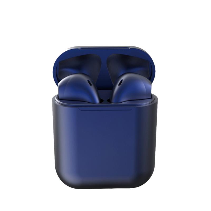 InPods i12 Bluetooth-Kopfhörer 5.0, kabellose Kopfhörer, Sport-Headset mit Mikrofon navy blau