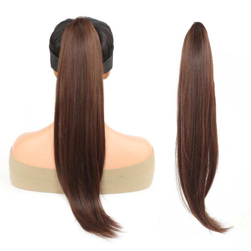 Klaue Clip In Pferdeschwanz Haarverlängerungen Pferdeschwanzverlängerung Mikrovolumen Pferdeschwanz Haarverlängerung für Frauen Hitzebeständige Haarteile Pferdeschwanz brown