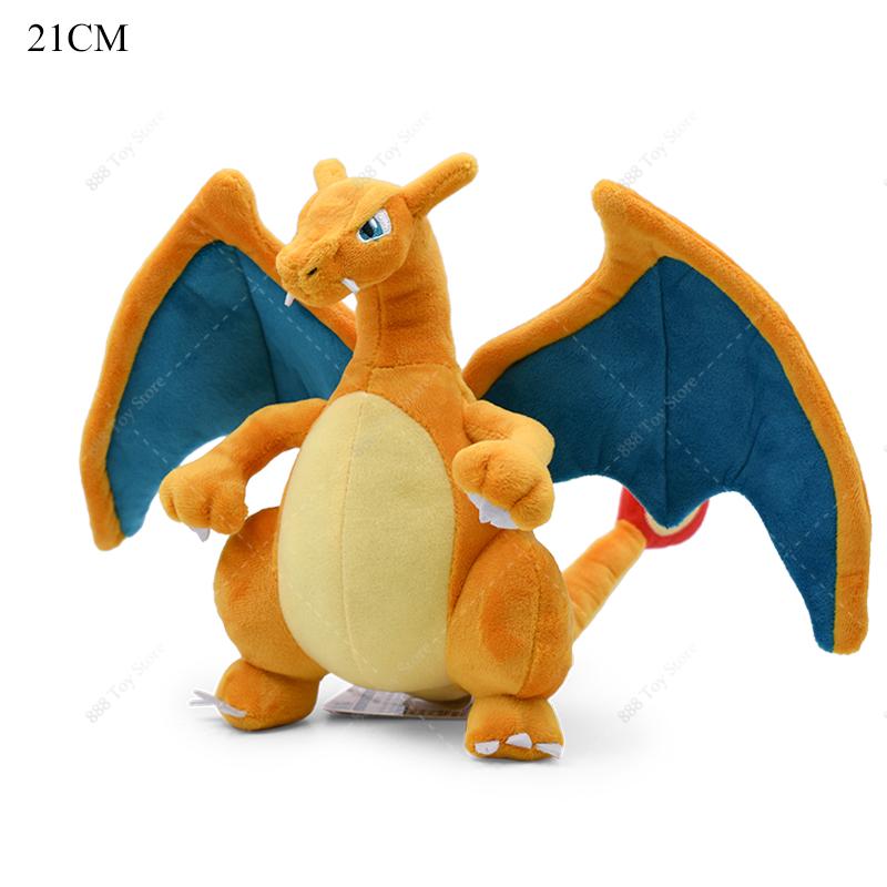 Anime Glänzendes Glurak Plüsch Pokemon Spielzeug Niedlich Mega-Entwicklung X Glurak Arktos Lucario Stofftier Peluche Kinder Weihnachtsgeschenke blue