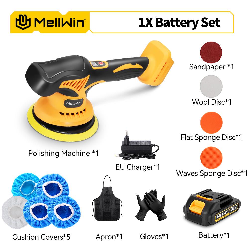 150mm Akku-Elektro-Poliermaschine 8 Einstellbare Elektrische Wachs-, Schleif-, Versiegelungs-Glasur-Werkzeug Für Makita 18V Akku-Stift 1 Battery Set