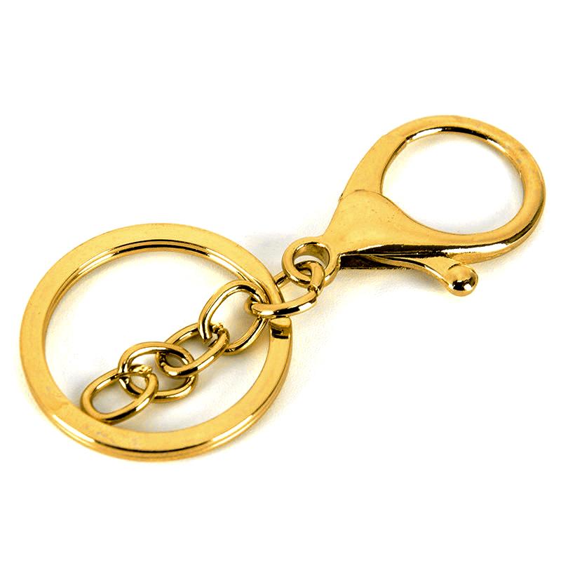 10 Stück DIY-Schlüsselanhänger, Schlüsselanhänger, Schmuckzubehör, Karabinerverschluss, Schlüsselanhänger gold