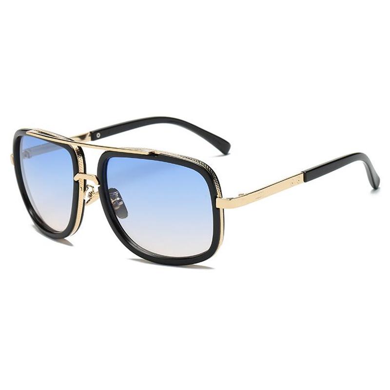 Neue Mode Großen Rahmen Sonnenbrille Männer Quadratische Metall Sonnenbrille Frauen Retro Sonnenbrille Vintage Hohe Qualität Gafas Oculos De Sol