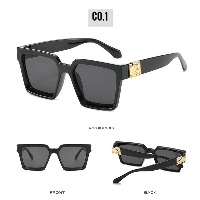 Übergroße quadratische Damen-Sonnenbrille im Vintage-Stil mit schwarzem und rotem Leopardenmuster für Männer, Sonnenbrille ohne Polarisation schwarz/grau