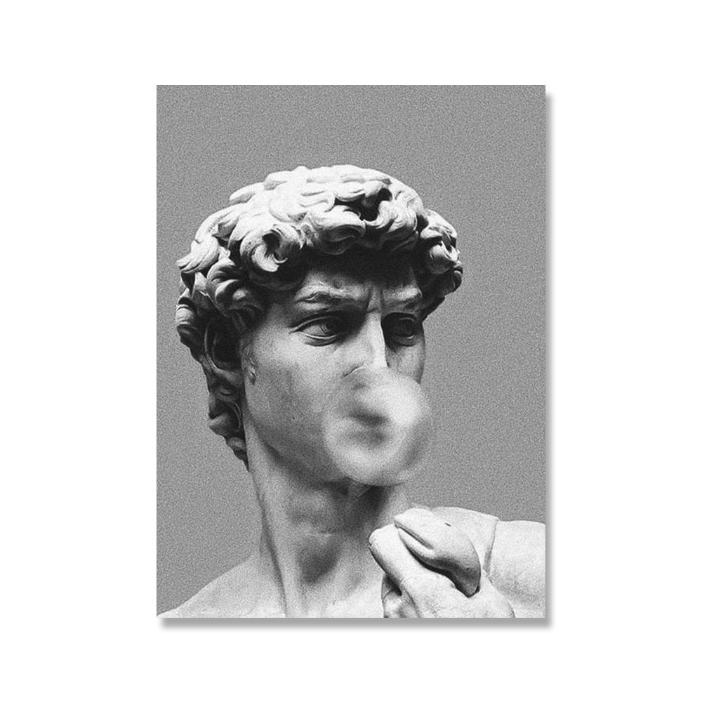 Moderne Apollo Marmor Skulptur Leinwand Malerei David Popolo Graffiti Kunst Poster und Drucke Wand Druck Leinwand Bild Home Decor 21x30cm No Framed