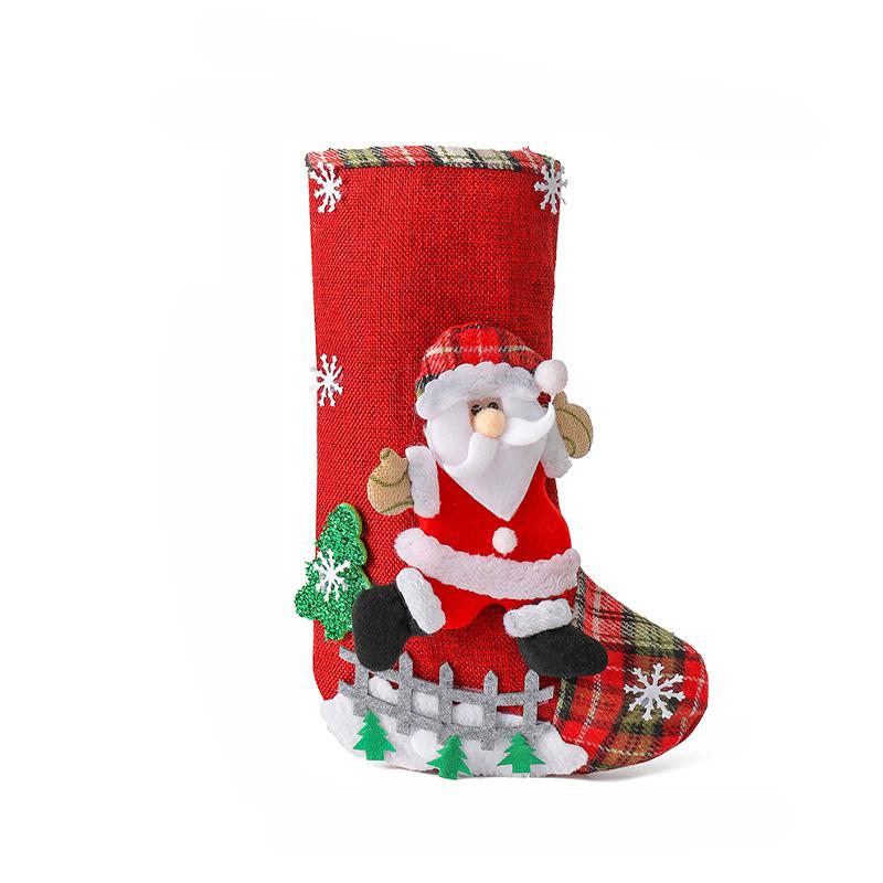 Weihnachtsstrümpfe, Weihnachtsschmuck, Weihnachtssocke, 3D-Muster, Weihnachtsgeschenktüte für Weihnachtsdekoration