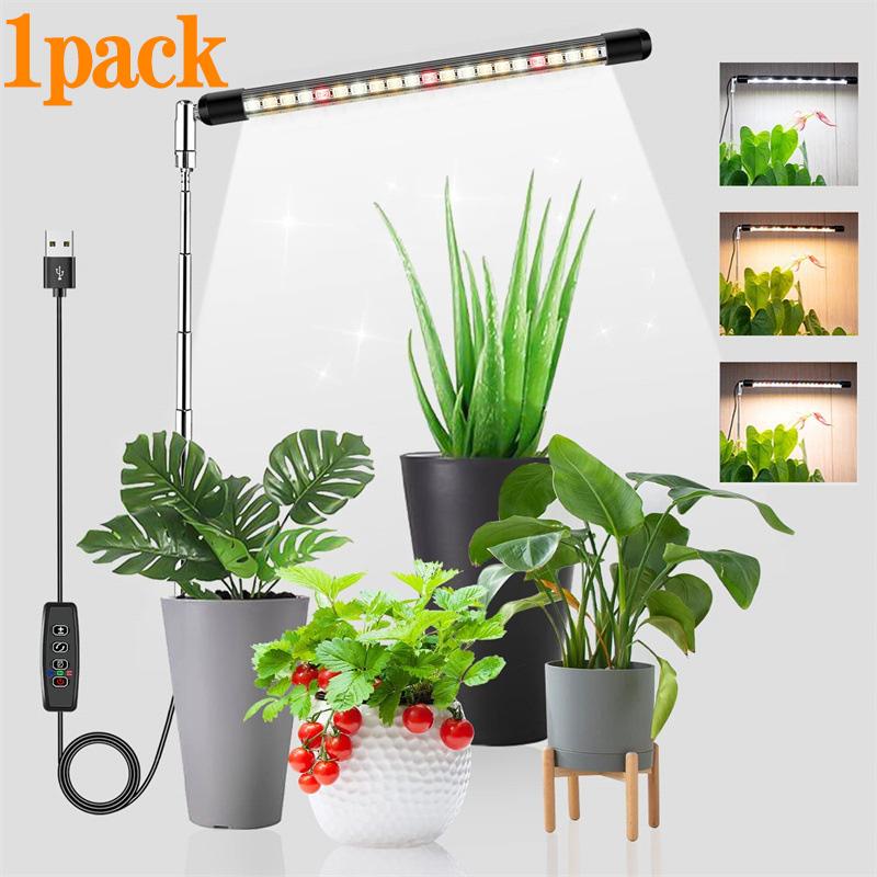 LED Pflanzenlampe Pflanzenlicht Vollspektrum Pflanzenlampe Dimmbar Timer Pflanzenlampe Pflanzenlampe für Zimmerpflanzen Gemüse Blumen Pflanzenlampe Höhenverstellbar USB