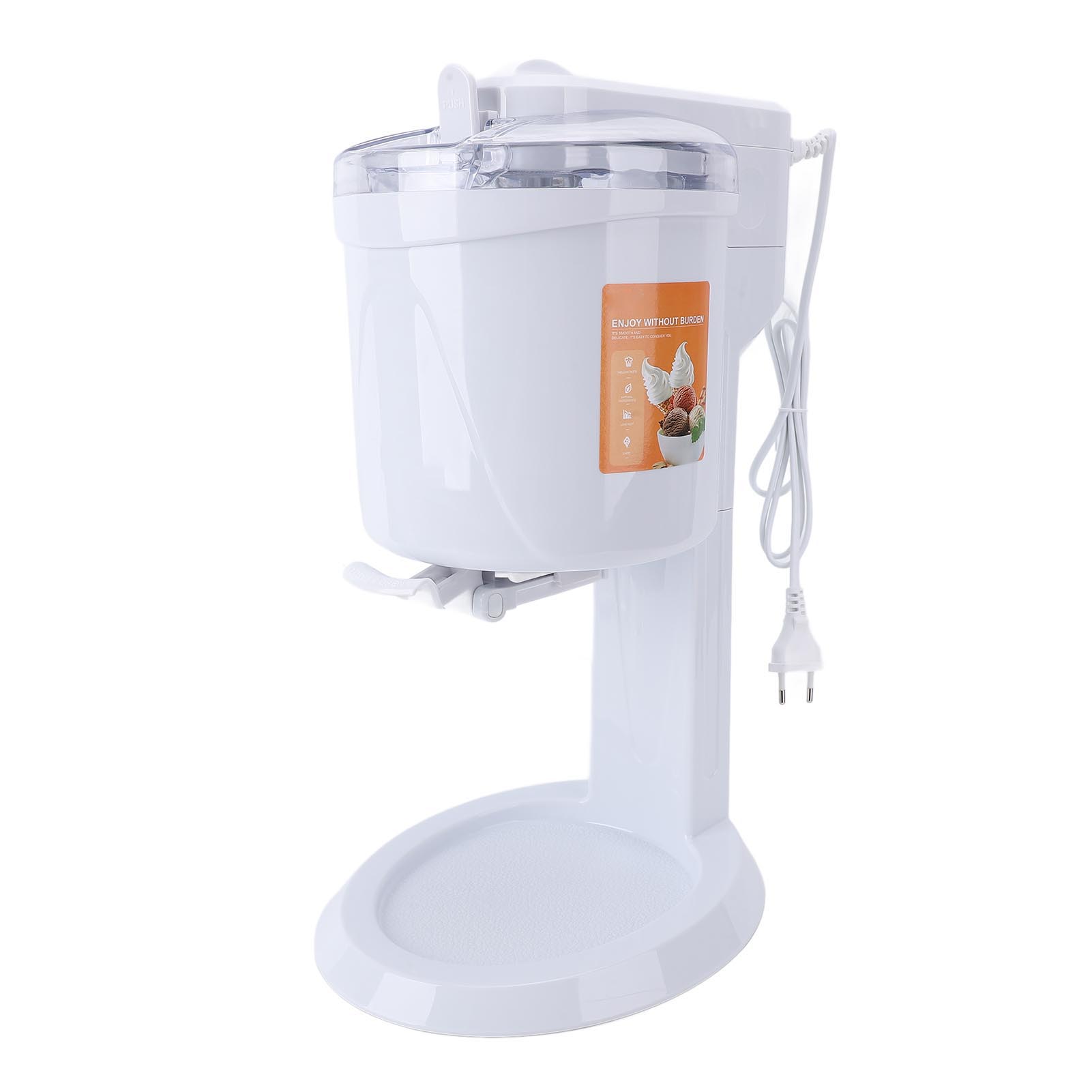 Eismaschine, automatisches Mischen, kleiner Frozen-Joghurt-Maker für Zuhause, geräuscharm, 1 l Fassungsvermögen, EU-Stecker L