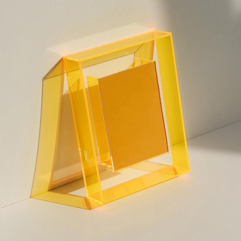 Schlafzimmer Acryl Quadratische Foto Rahmen Box Transparent Foto Rahmen Box Geeignet Für Wohnzimmer Büro 6inch orange