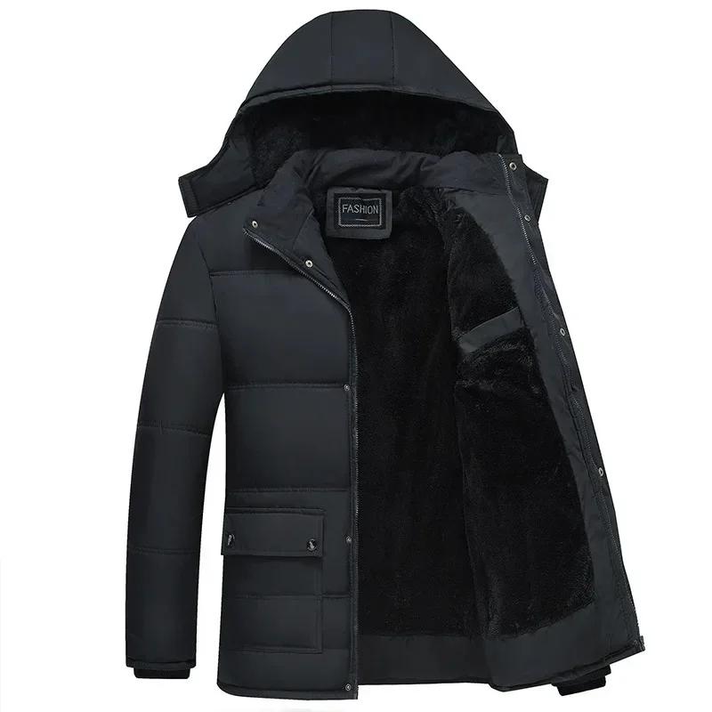 Parka Herren Mäntel Winterjacke Herren Verdicken Mit Kapuze Wasserdichte Oberbekleidung Warmer Mantel Lässige Herrenjacken Mantel XXXXXL