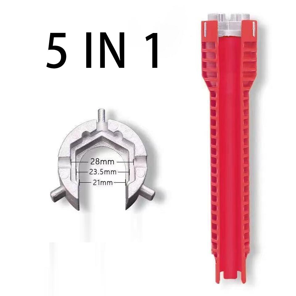 5/8 In 1 Anti-slip Waschbecken Wasserhahn Schlüssel Multifunktionale Doppel Kopf Reparatur Schlüssel Wasser Heizung Sanitär Werkzeuge Badezimmer Werkzeug sets 5 IN 1 pink