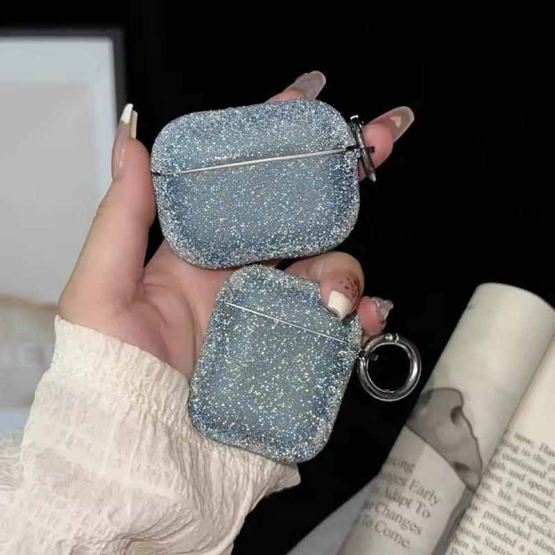 Für Airpods 4 3 2 1 Glitzer Strass Hülle Bling Matt Schutzhülle Für Airpods Pro 2 Bluetooth Kopfhörer Abdeckung AirPods Pro 2 schwarz