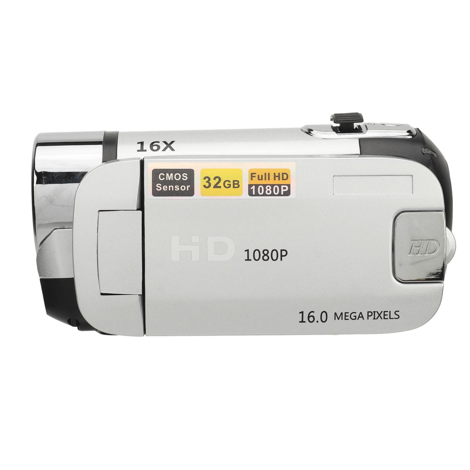 D90 1080P 16MP Digitalkamera 2,4 Zoll drehbarer Bildschirm Camcorder 16X Zoom HD Videorecorder mit silber