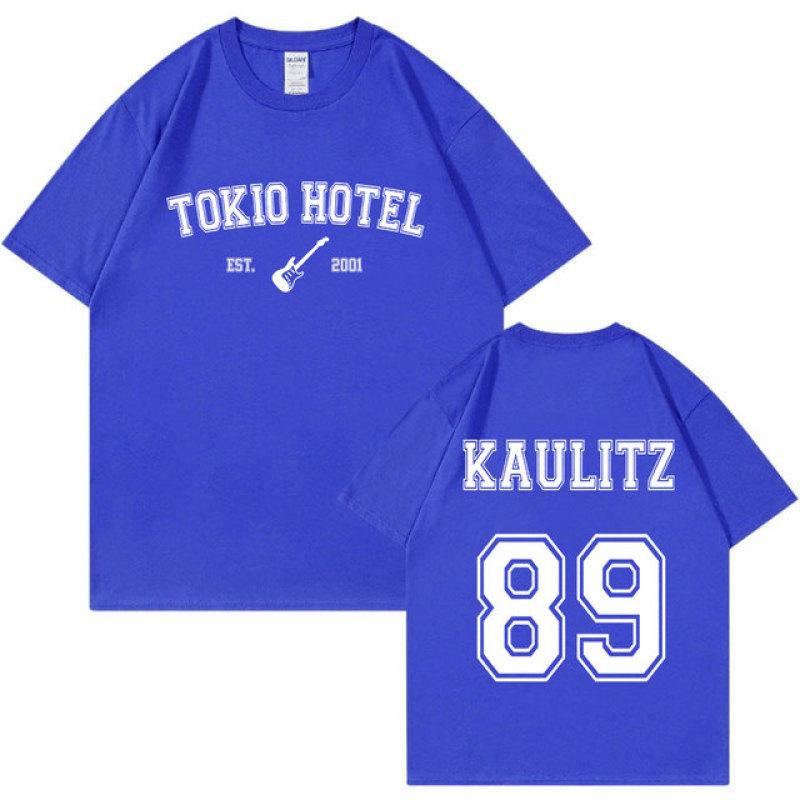 Rock Band Tokio Hotel Kaulitz T-shirt Herrenmode Casual Kurzarm T-shirt Hip Hop Punk Übergroßen T-shirts Unisex Streetwear XXXL blue
