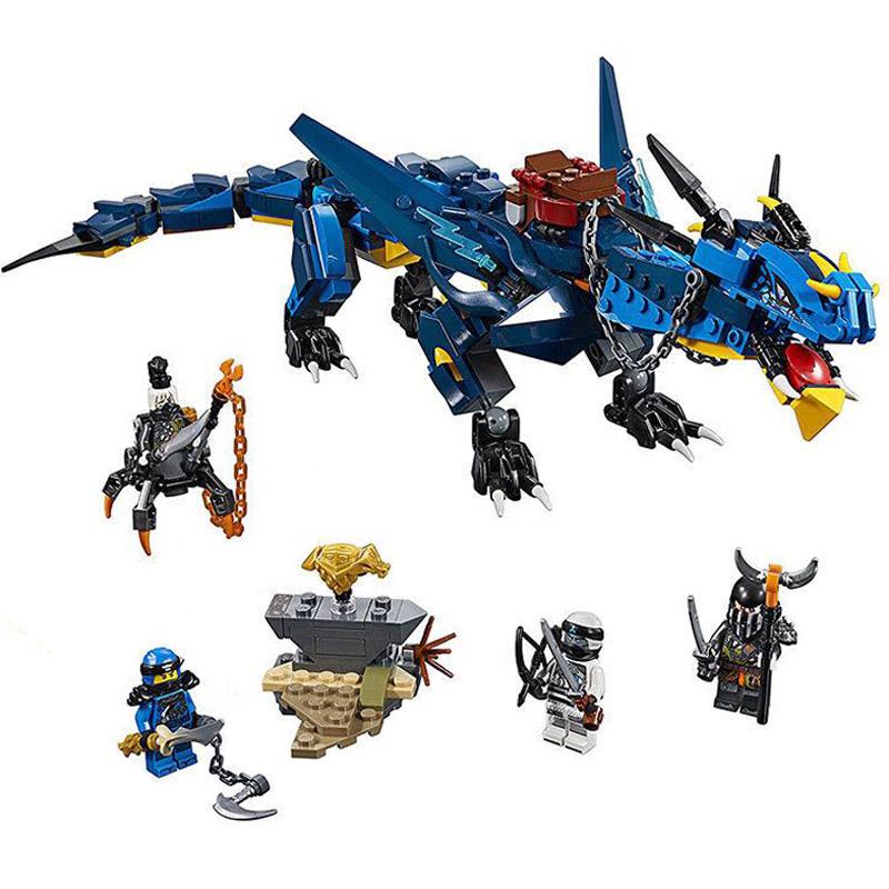 500+ STÜCKE Ninja Blauer Drache Donnerjet Bausteine Ninja Go Spielzeug Kompatibles Spielzeug Minifigur Kinder Puzzle Zusammenbauen Lernspielzeug Jungengeschenke