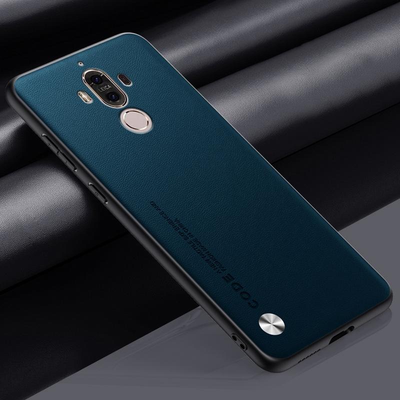 Für Huawei Mate 9 Hülle Luxus PU Leder Handyhülle Für Huawei Mate 9 Mate9 Rückseite Matte Silikon Stoßfest Vollschutz For Huawei Mate 9 grün