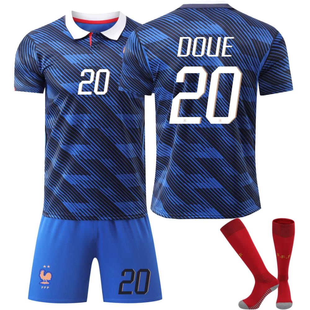 2026 FIFA Fussball-Weltmeisterschaft Frankreich Fussballtrikot für Kinder und Erwachsene DOUE #20 XXXL