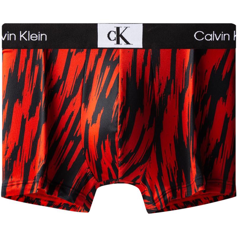 Calvin Klein CK96 Serie Kleine Quadratische Schrift Anti-Klemmen Hüft-Boxershorts Herren Unterwäsche Erröten-Rot NB3406ACN M