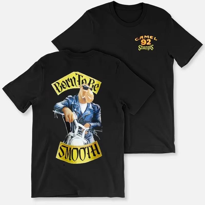 Retro Auto Camel Zigaretten T-Shirt Vintage Baumwolle Sommer Tops T-Shirt Kurzarm Lässig Streetwear Damen Herren Kleidung Motosport XL