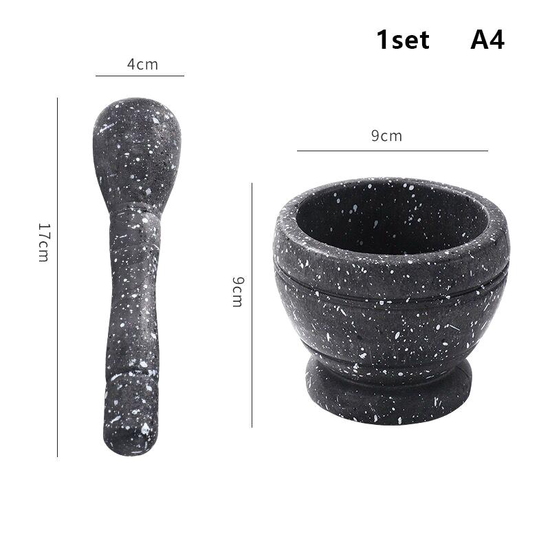 Kunststoff-Set Mörser Stößel Knoblauch Kräuter Gewürz Mixer Grinder Mahlbecher Knoblauch Stampfer Restaurant Küchenhelfer