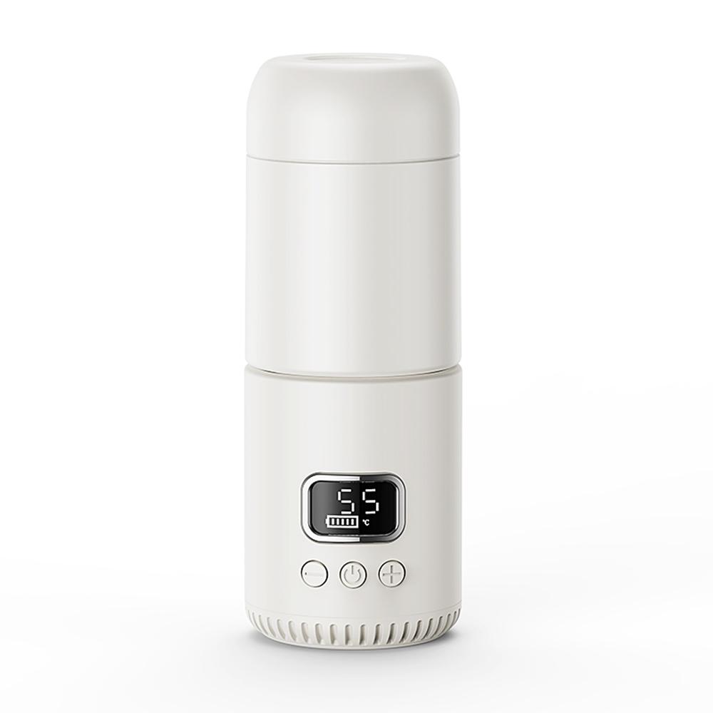 Tragbarer Wasserwärmer aus Edelstahl für Babynahrung, Fassungsvermögen 400 ml, 37–55 Grad Celsius, einstellbare Temperatur stainless steel