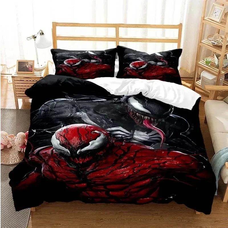 Venoms Bettwäsche-Set, Bettbezug, Bettset, Bettbezug, Kissenbezug, Bettdecke, Kingsize-Bett, Queensize-Bett, Jungen, Erwachsene AU Queen 210x210cm