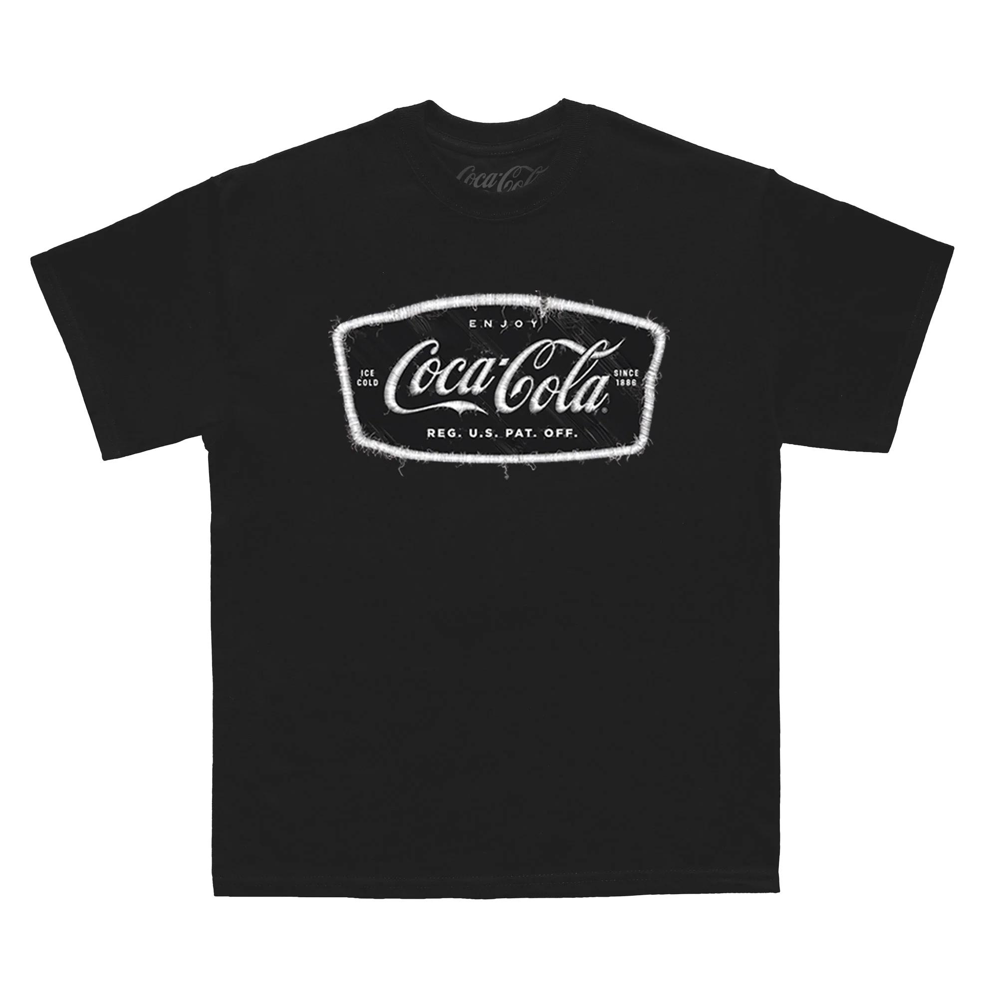 Coca-Cola Unisex-T-Shirt mit Nummernschild für Erwachsene S schwarz