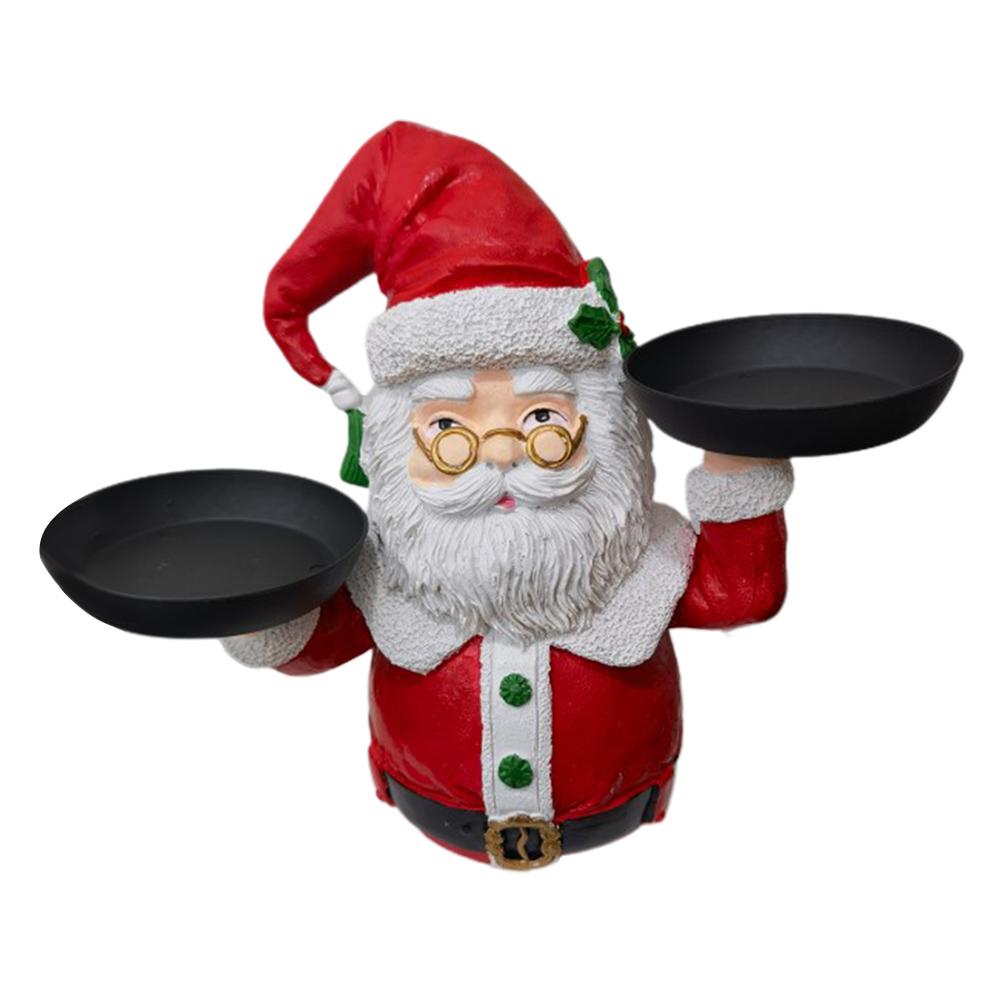 Weihnachten Weihnachtsmann Schneemann Teller Harz Snackschale Weihnachtsfigur Snacks Halter für Weihnachten