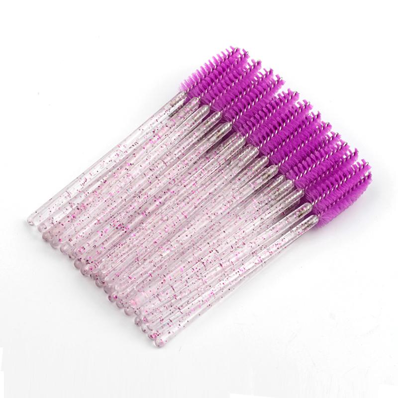50 PCS Einweg Kristall Wimpern Pinsel Mascara Wands Applikator Diamant Wimpern Pinsel Falsche Wimpern Verlängerung Make-Up-Tools 50 PCS violett