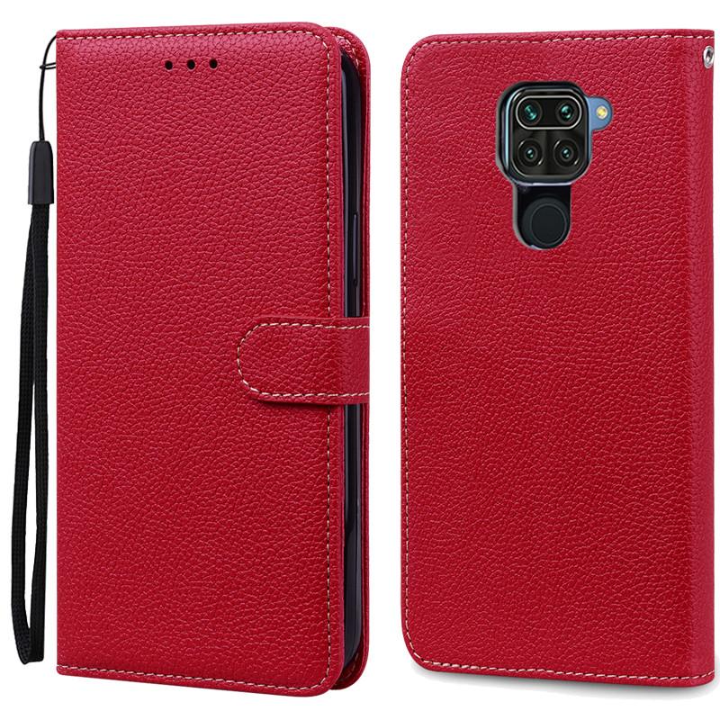 Für Redmi Note 9 Hülle Weiche TPU Leder Brieftasche Handyhülle Für Xiaomi Redmi Note 9 Note9 Hülle Flip Fundas Für Redmi Note 9 Hülle For Redmi Note 9 dunkelrote