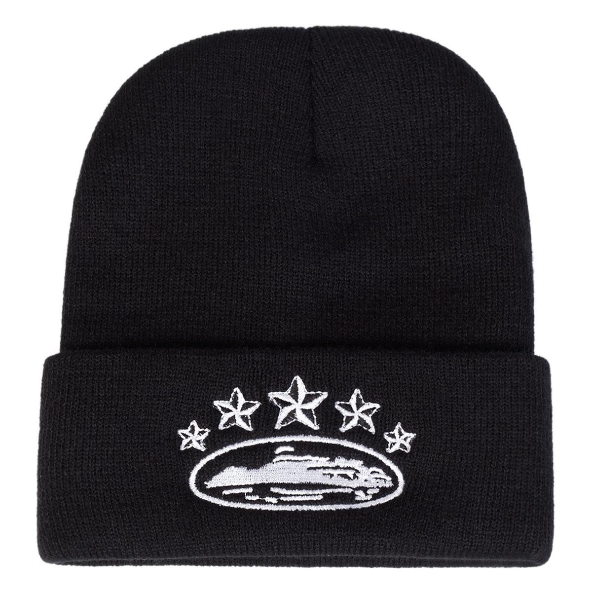 Fünfzackiger Stern Flugzeugträger Bestickte Strickmütze Herren Outdoor Street Hip Hop Kappen Beanies Mützen Modedesigner Mütze schwarz
