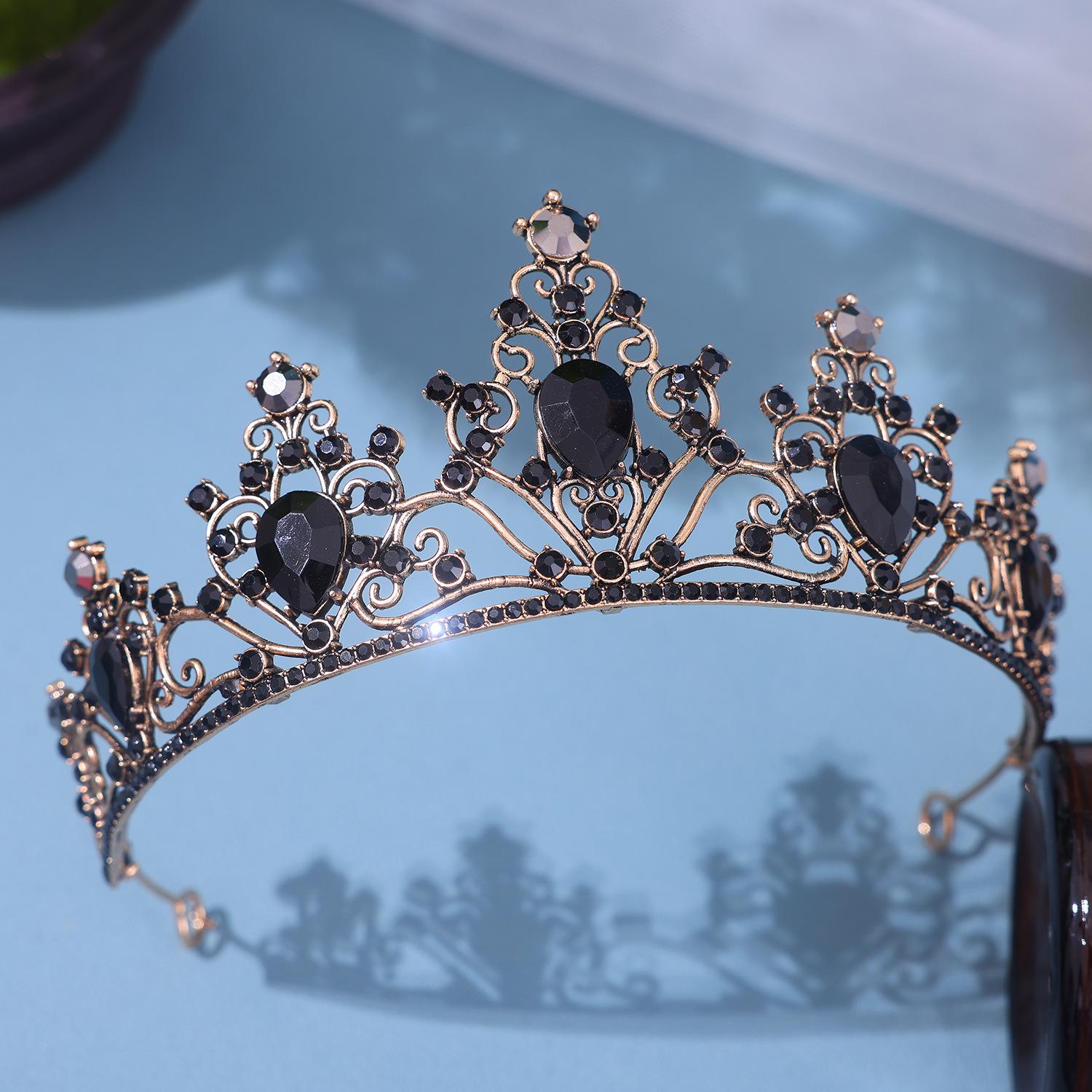 Europäischer Stil Braut Wasser Diamant Tiara Haarschmuck Hochzeitskleid und Abendkleid Accessoires Prinzessin Studio Haar Krone Stil Tiara gray