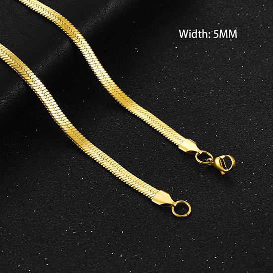 Neue Mode 2/3/4/5mm Breite Damen Edelstahl Flachgliederkette Halskette für Herren Trendige Accessoires Hals Choker Schmuck Geschenk 41cm 16 inch
