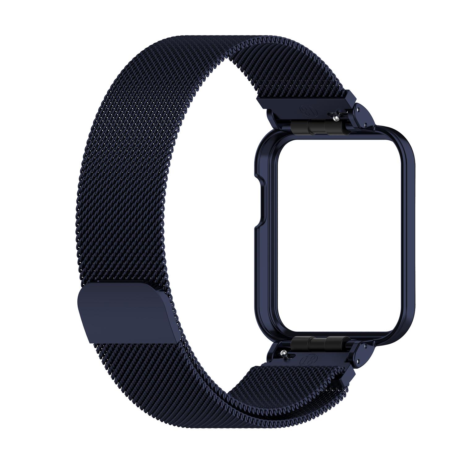 Milanese Strap Für Xiaomi Mi Uhr Lite Smart Uhr Metall Rahmen Protector Fall Armband Armband Für Redmi Uhr 2 Lite correa Redmi Watch 2 Lite navy blau