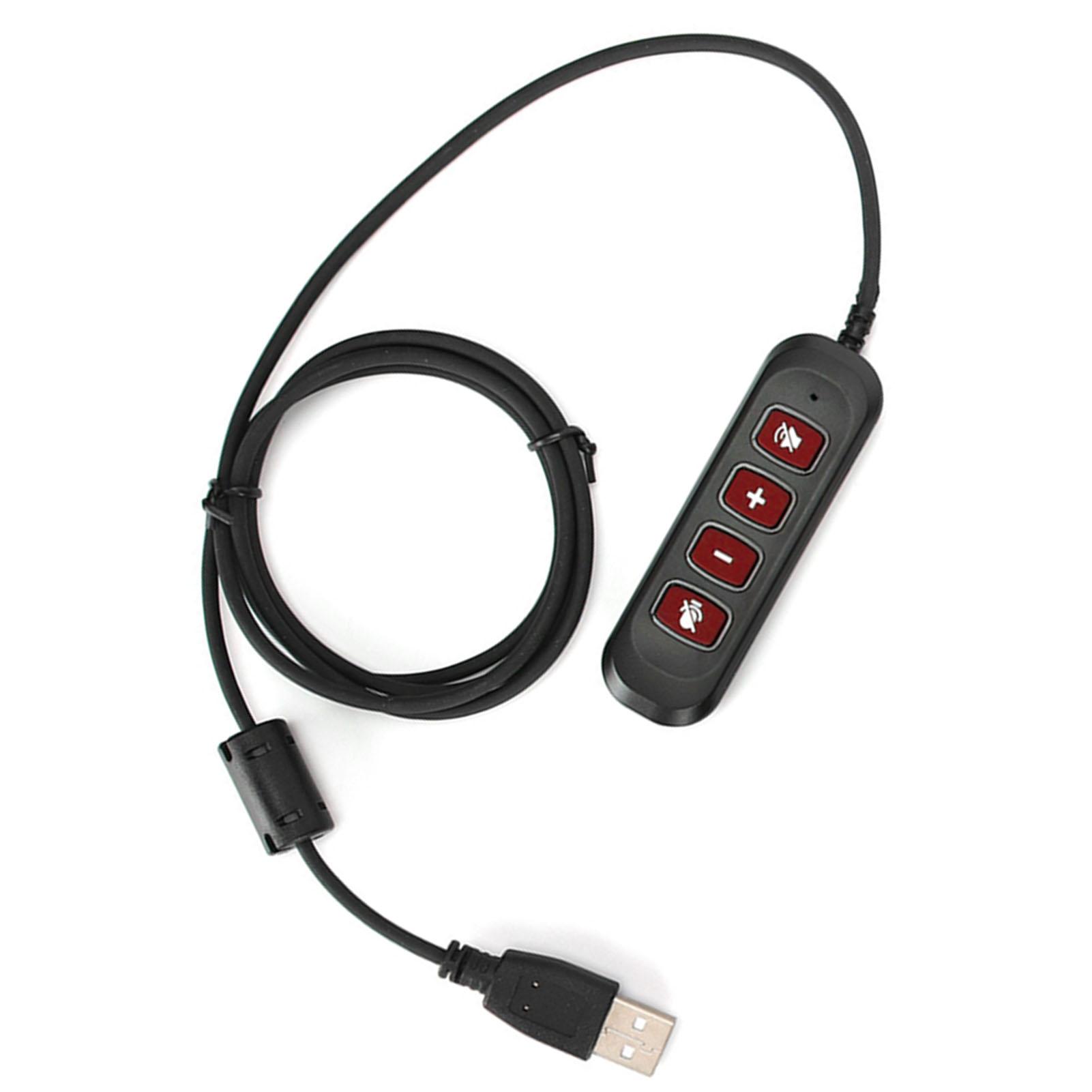 H901 USB-Stecker QD-Kabeladapter Einstellbare Lautstärke Callcenter-Headset-Adapter für 3,5-mm-Headset rot
