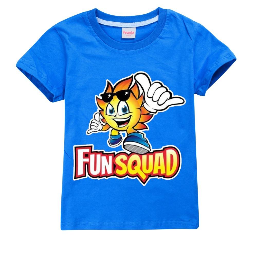 Neue Jungen Sommer Kleidung Kinder Cosplay Fun Squad Gaming T-shirt Pullover 100% Baumwolle Freizeit Mode Kinder Jungen Mädchen Tees Tops 140 blau