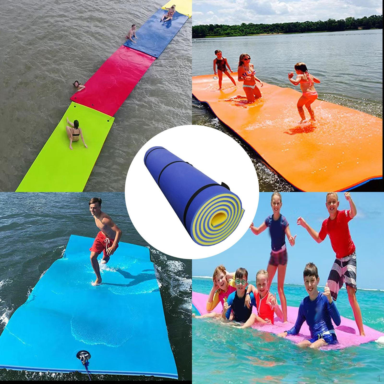 Wassermatte für Pool und See, Tragbare Luftmatratze für Outdoor-Aktivitäten Blue Yellow white