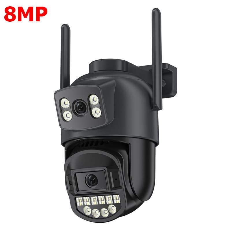 10MP PTZ IP-Kamera 8MP 4K Außenkamera mit Doppelobjektiv und Doppelbildschirm 5G WIFI-Kamera AI-Tracking Sicherheitsschutz CCTV-Überwachungskamera 8MP NO SD Card