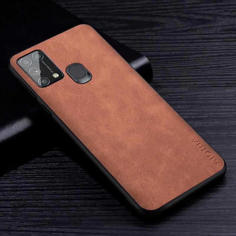 Premium PU-Leder-Telefonhülle für Samsung Galaxy A31 A41 A21S A11 M11 Einfarbige Abdeckung für Samsung Galaxy M31 M31S M51 Hülle Galaxy A41 braun