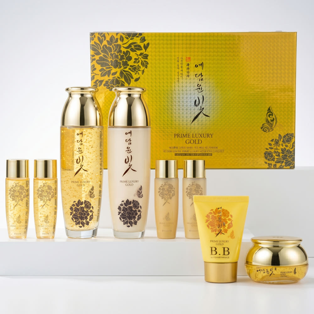 (Mit Box / Ohne Box Option) Yedam Yunbit Prime Luxus 24K Gold 4-teiliges Hautpflege-Set With Box