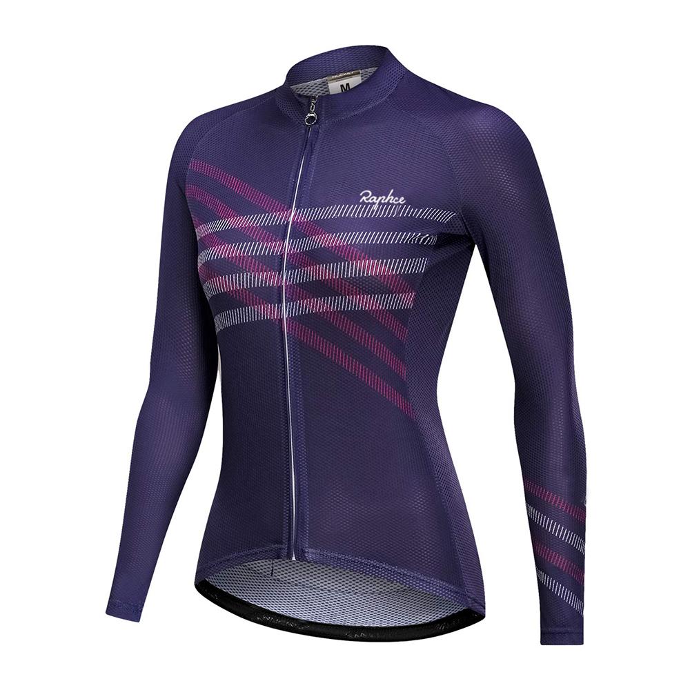 Damen Langarmtrikot MTB Radtrikot Frühling Herbst Fahrradbekleidung Schlanke Top-Shirts zum Fahren Rennradbekleidung M immergrün-farbe