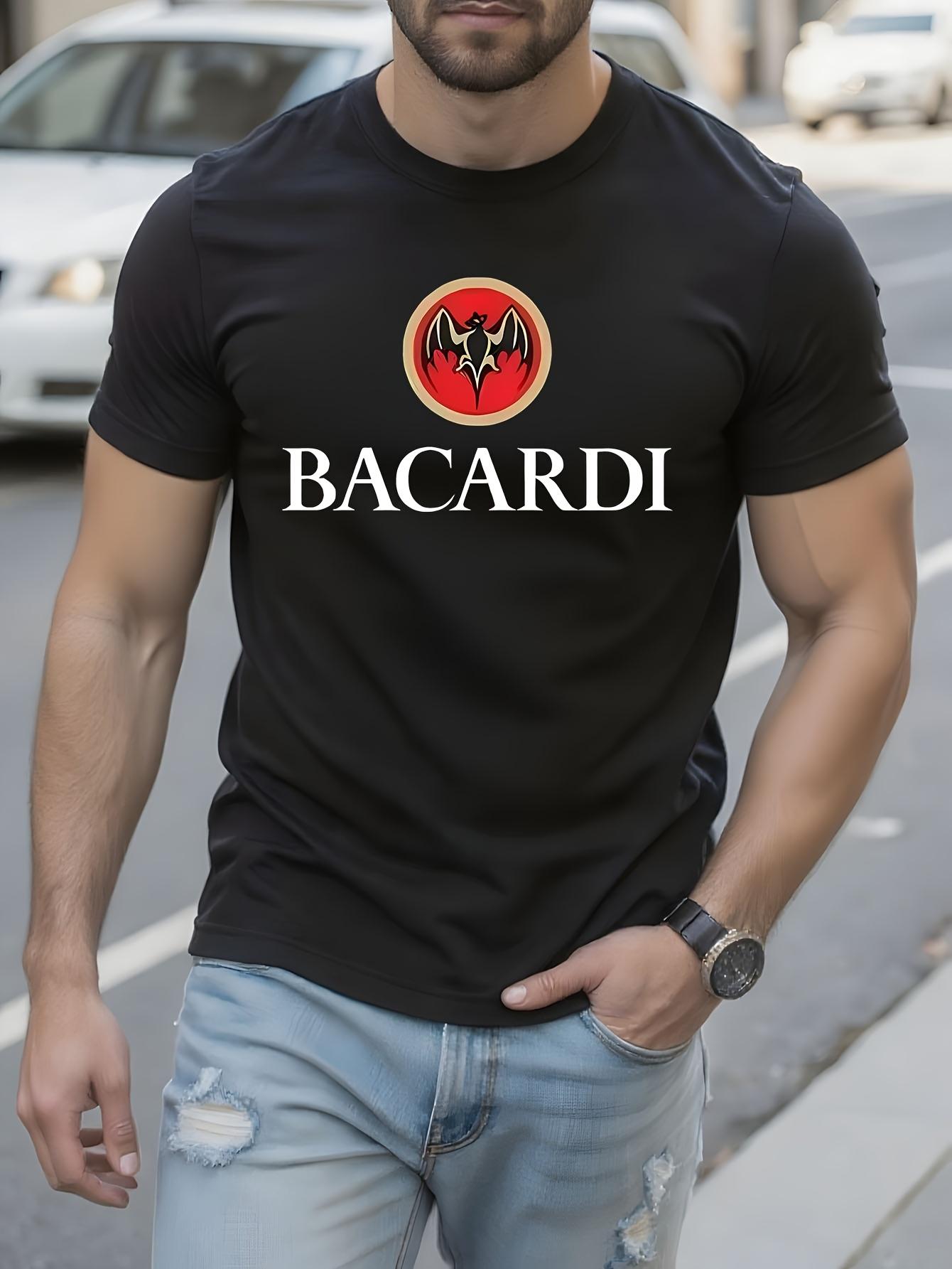Bacardi T-Shirt Schweres 100% Baumwolle Rundhals-T-Shirt M black