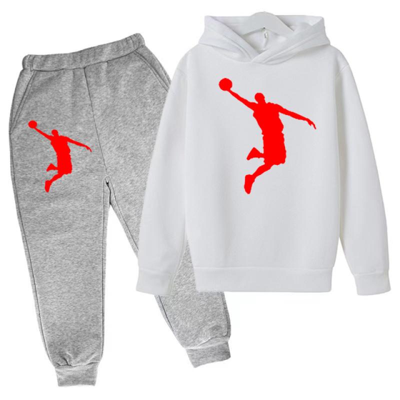Kinderbekleidung Hoodie Kinder-Basketball-Sweatshirt Jungen- und Mädchen-Kinderbekleidungsset Frühling Herbst von 3-12 100