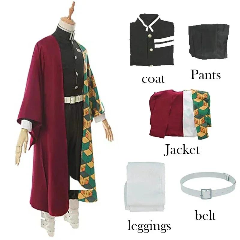 Anime Kimetsu No Yaiba Tomioka Giyuu Cosplay Kostüm Accessoires Pak Uniformen Kostüme Pruik Kind Volwassen Feest Cadeau XL dargestellt