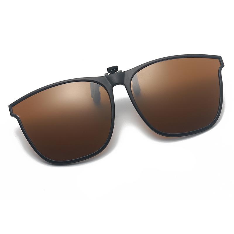 Polarisierte Clip-on-Sonnenbrille für Herren, photochrom, polarisierte Damen-Sonnenbrille, blendfrei, Farbwechsel-Brille, Nachtsichtbrille kaffeebraun