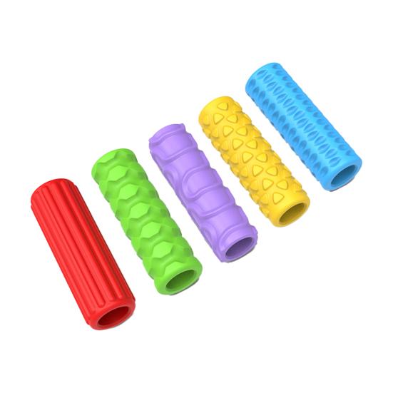 Texturierter Silikon-Stiftgriff Sensorisches Fidget-Spielzeug für Kinder Schüler Erwachsene 5pcs