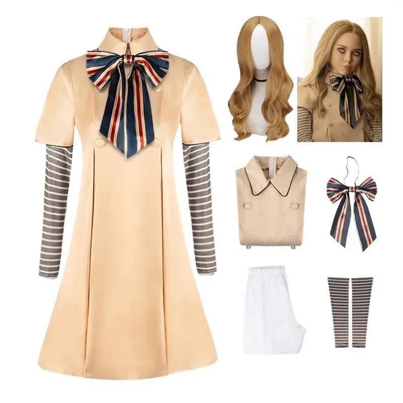 MEGAN Cosplay-Kleid für Kinder, Mädchen und Frauen, KI-Puppen-Roboter, Megan-Kleider-Uniform, MEGAN Cosplay-Kostüm für Mädchen und Erwachsene, Halloween-Kostüm M beige