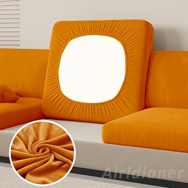 Samt Material Sofa Sitzplatz Matte Schutzhülle Ideal Für Wohnbereich Super Abdeckung L-Form L-Form Sofa Weiche Haptik Ausziehbarer Sofa Schutz Normal Size (S)-1pc